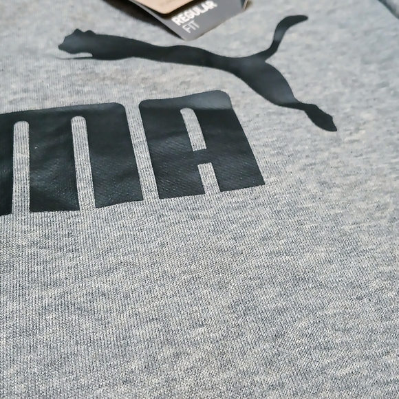 Puma Big Logo Crewneck Grey Black Sweatshirt Men's Size Small - Picture 4 of 6